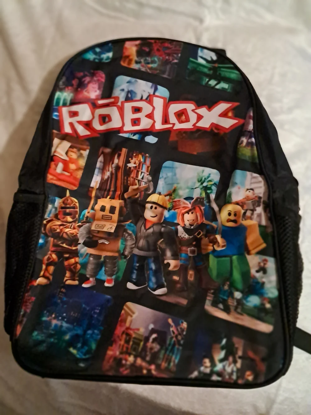 Roblox Kids Backpack in Black with Multi-Color Character Print